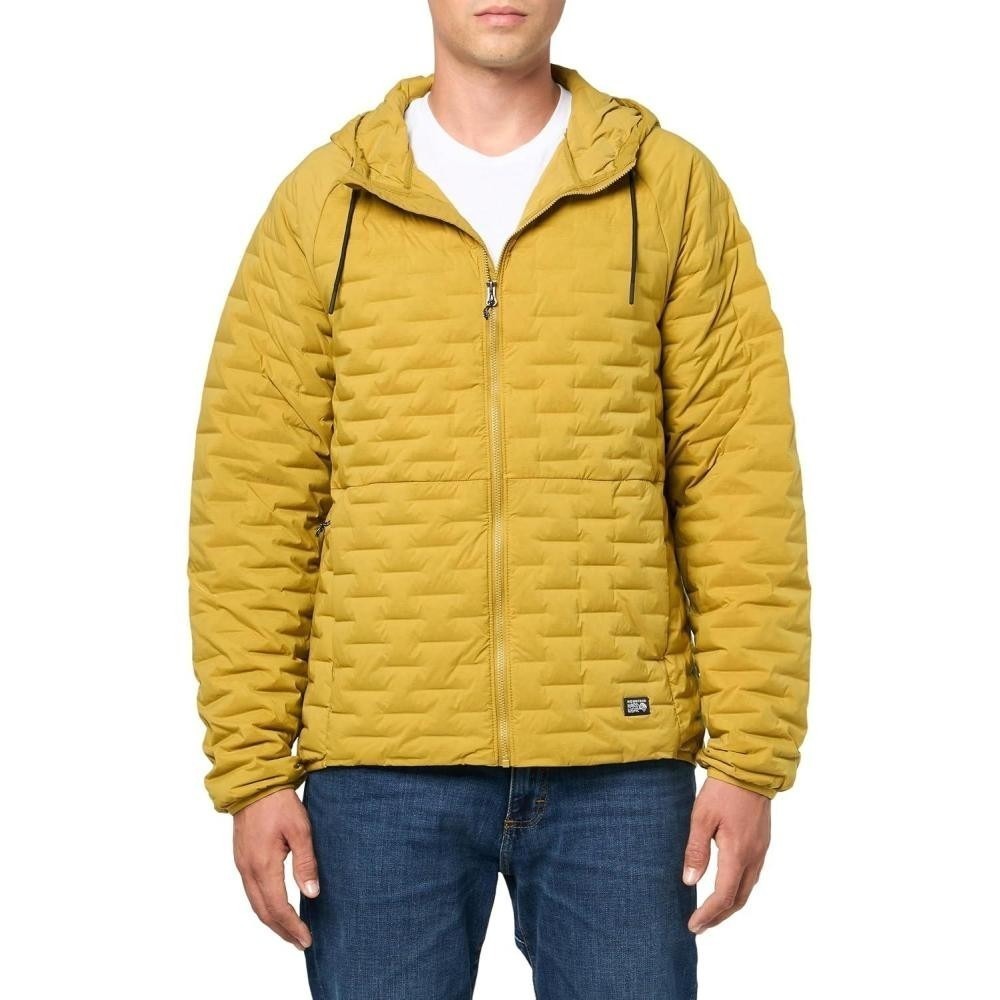 Mountain Hardwear Stretchdown Men's Sz M Light Full Zip Hoody Yellow Down Jacket